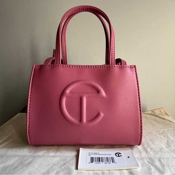 Telfar Handbags - Telfar Small Shopping Bag Corned Beef Pink Mini Tote Crossbody Vegan Leather